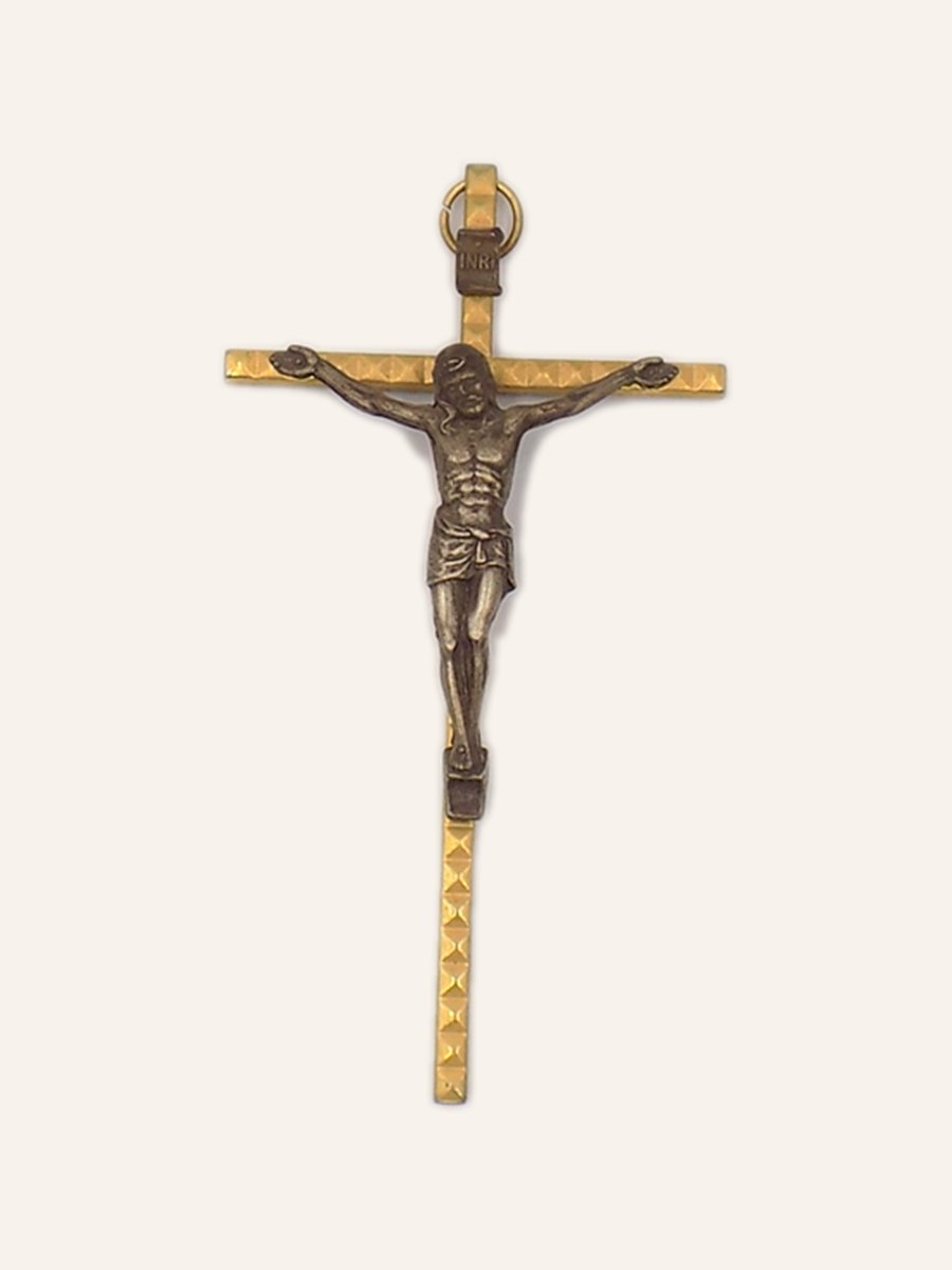 Antique crucifix with applied figure