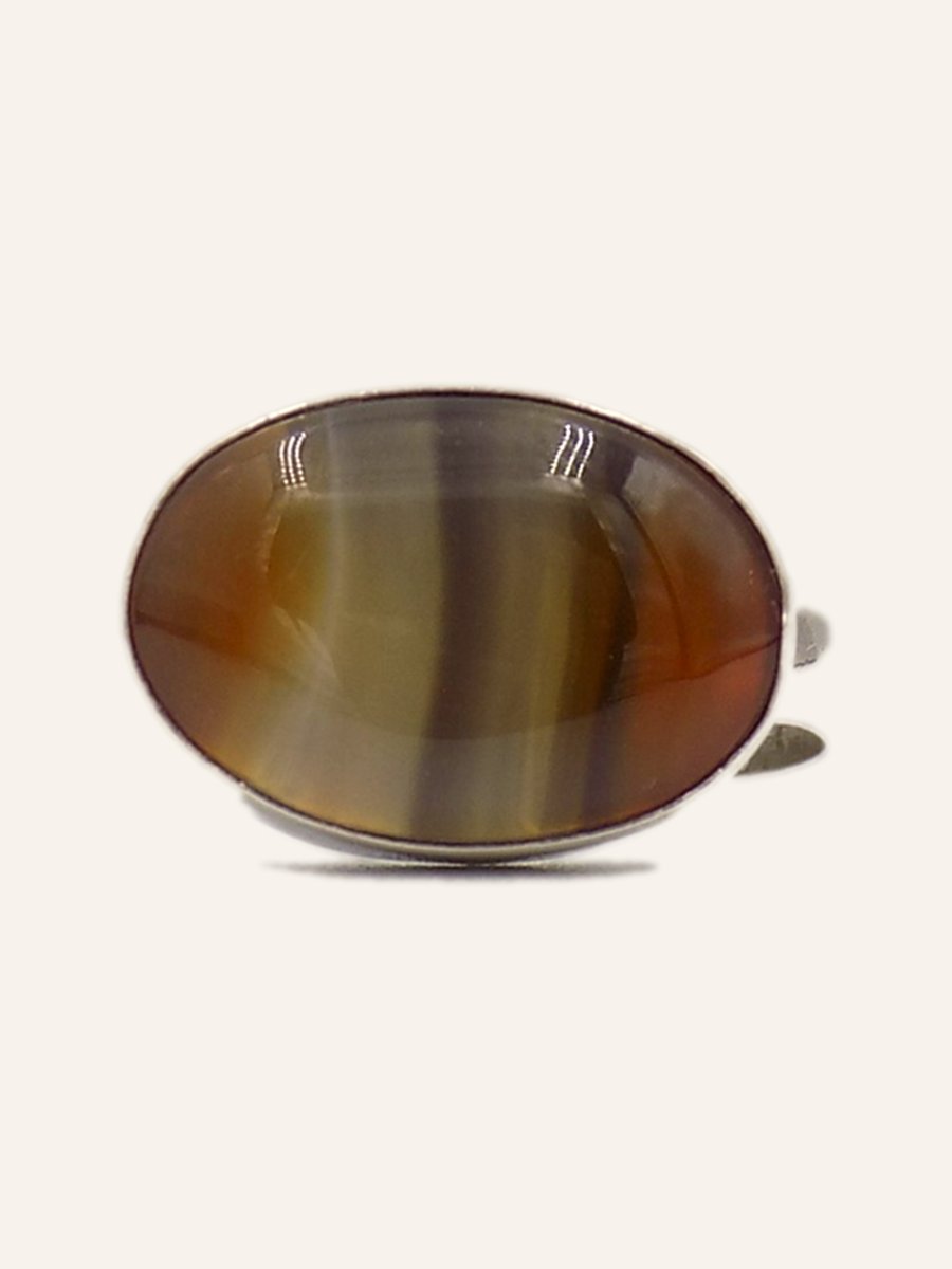 Ring with banded agate
