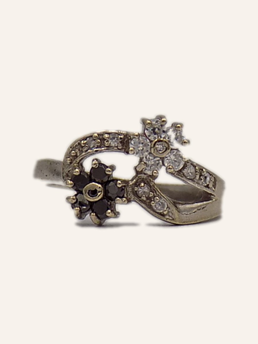Openwork ring with marcasites