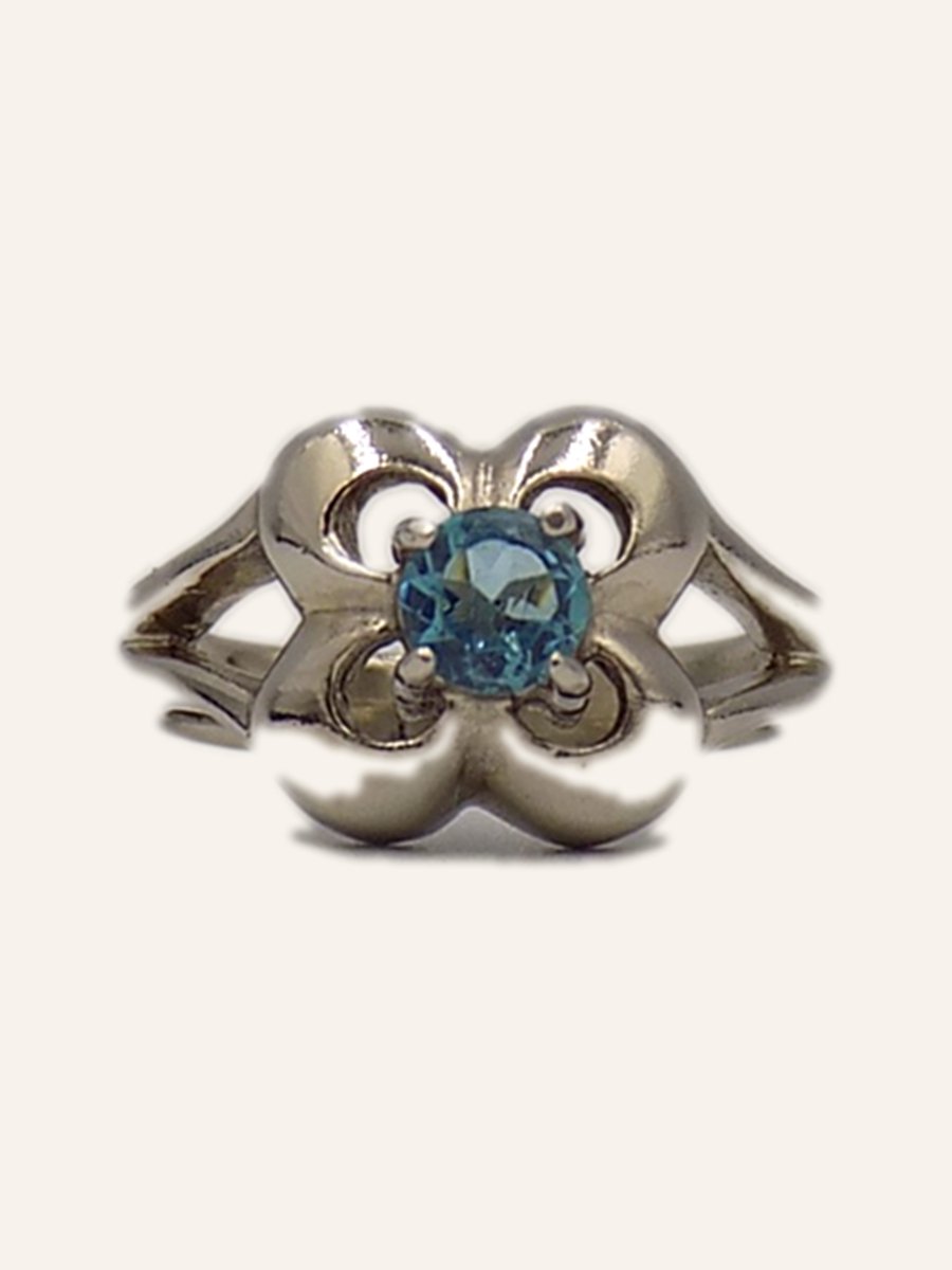 Butterfly ring with blue topaz