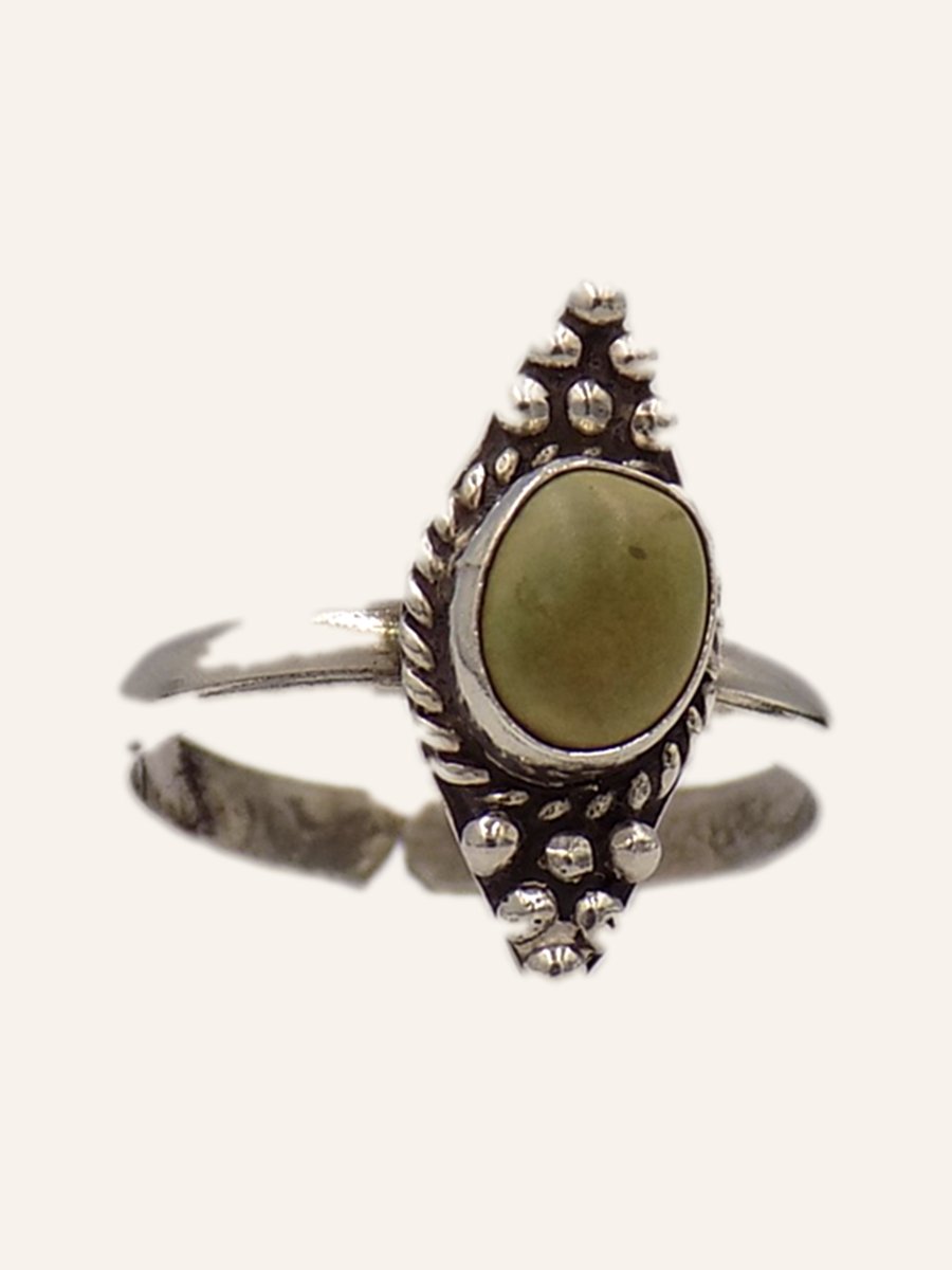 Berber ring with olive green cabochon