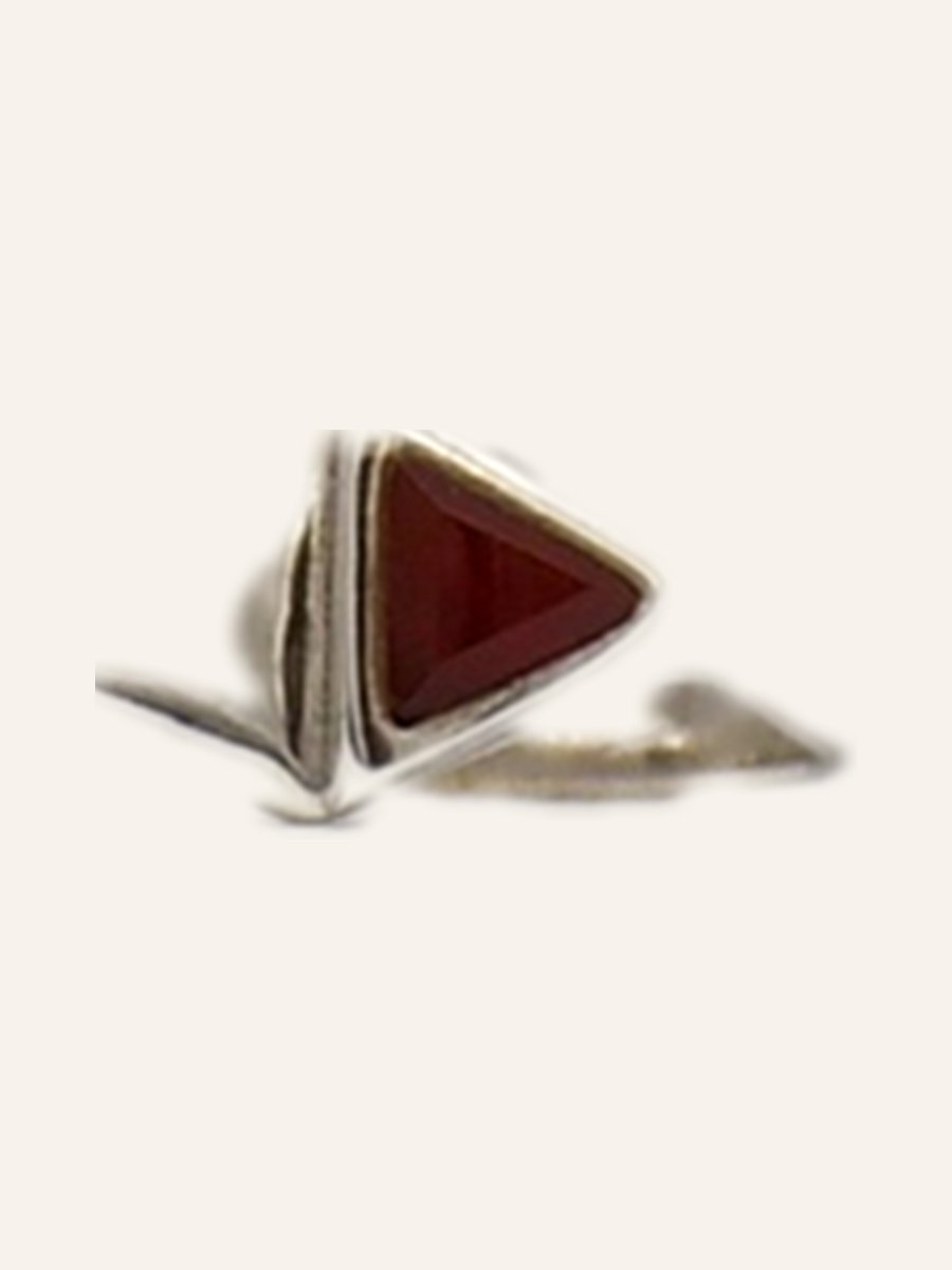 Triangle ring with carnelian