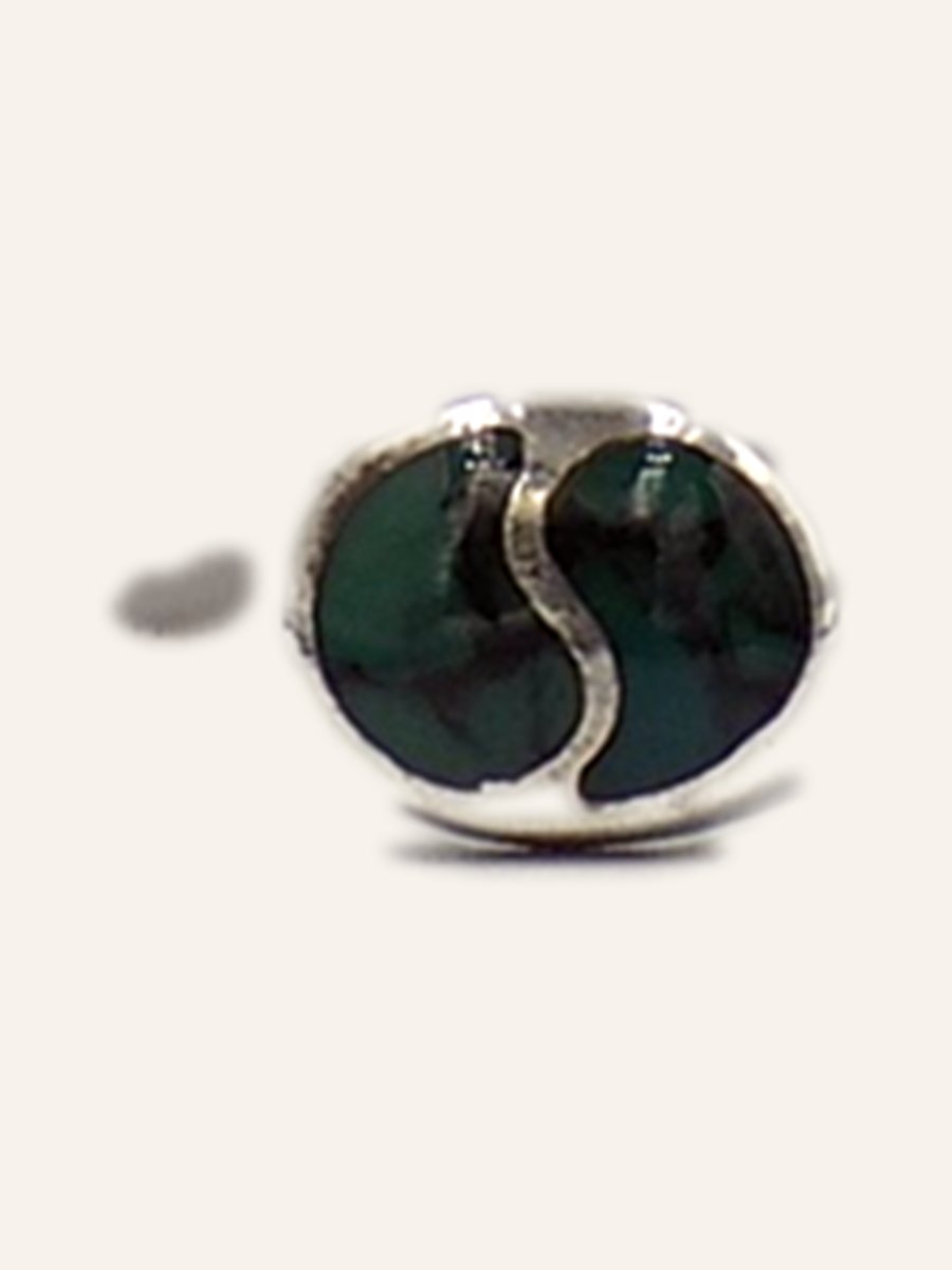 Bague à malachite et onyx