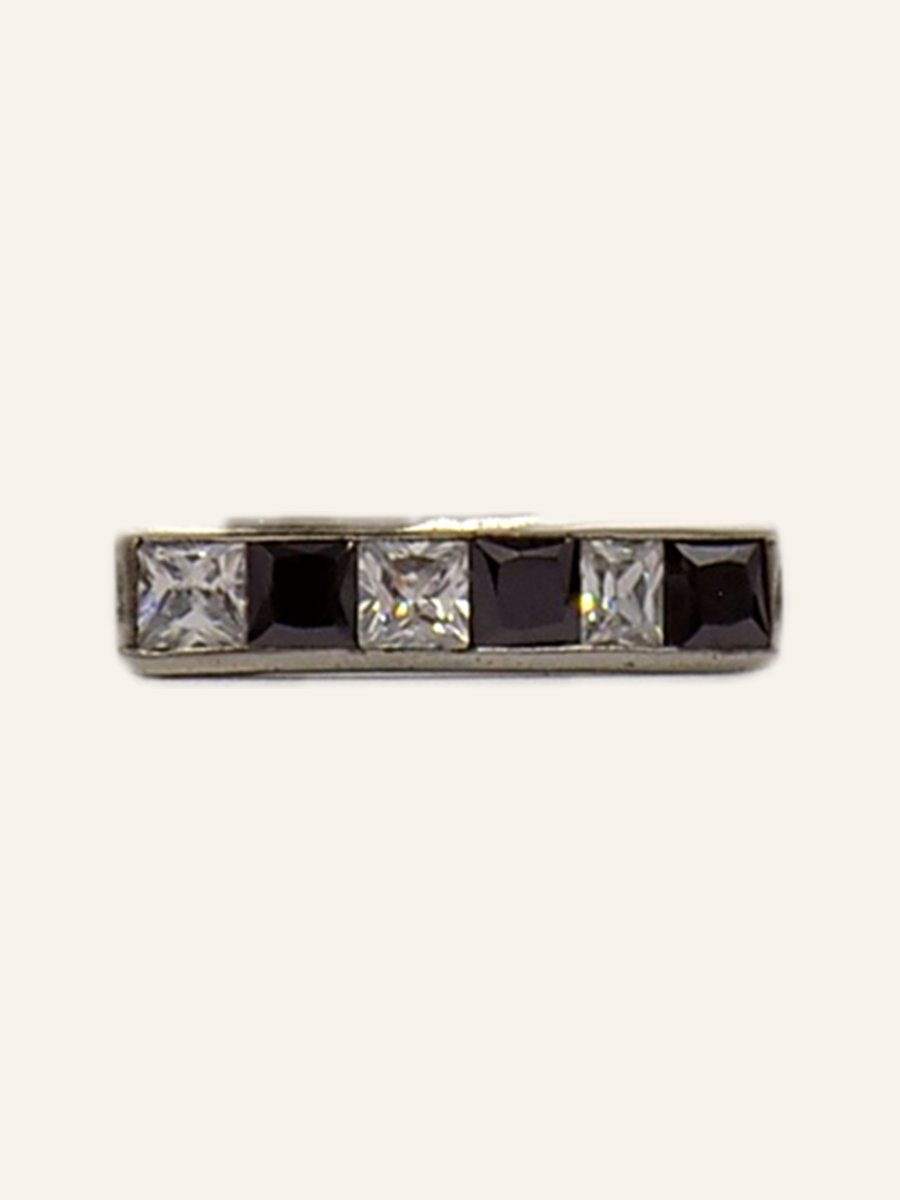 Bague bandeau à onyx carrés