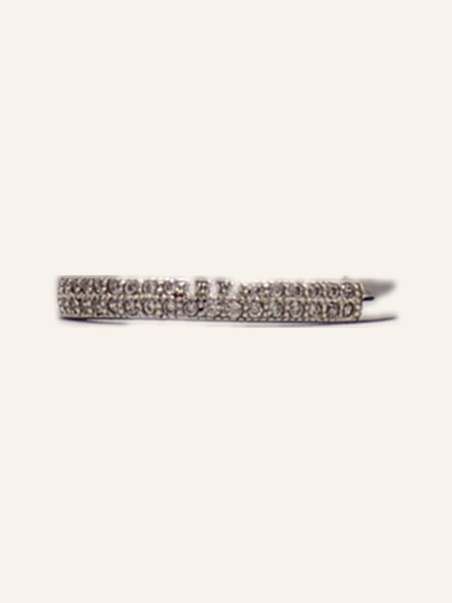 Fine wedding band pavé-set with cubic zirconia