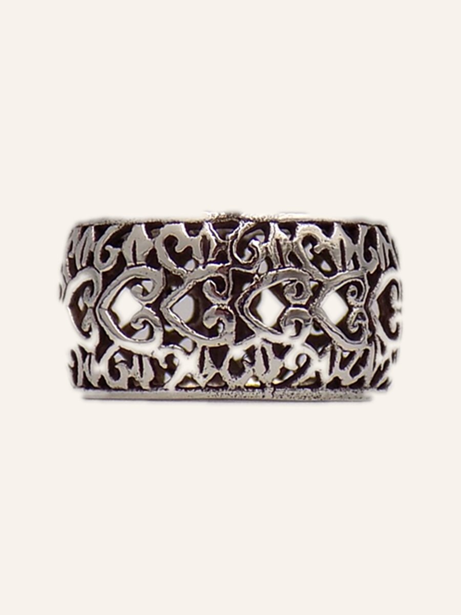 Openwork band ring with arabesques