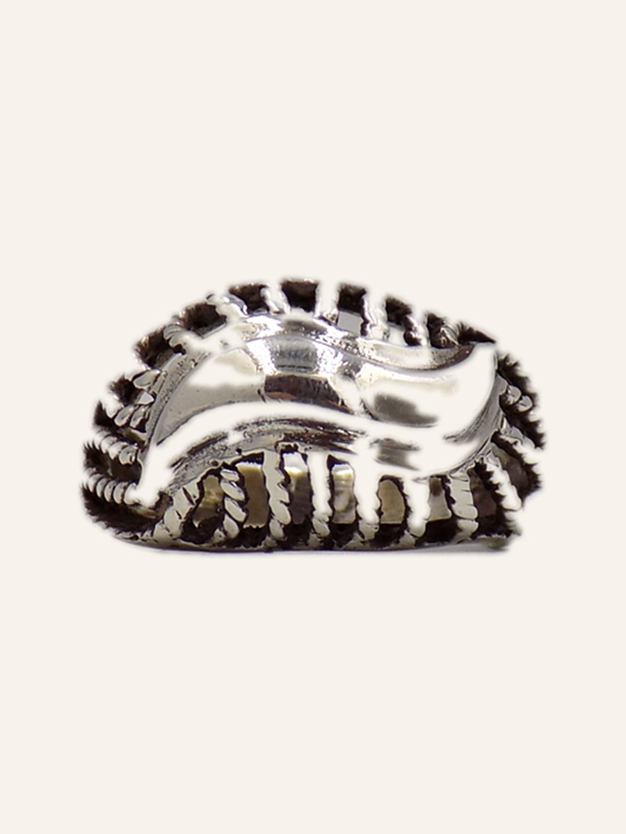 Bague bandeau à arcades et billes