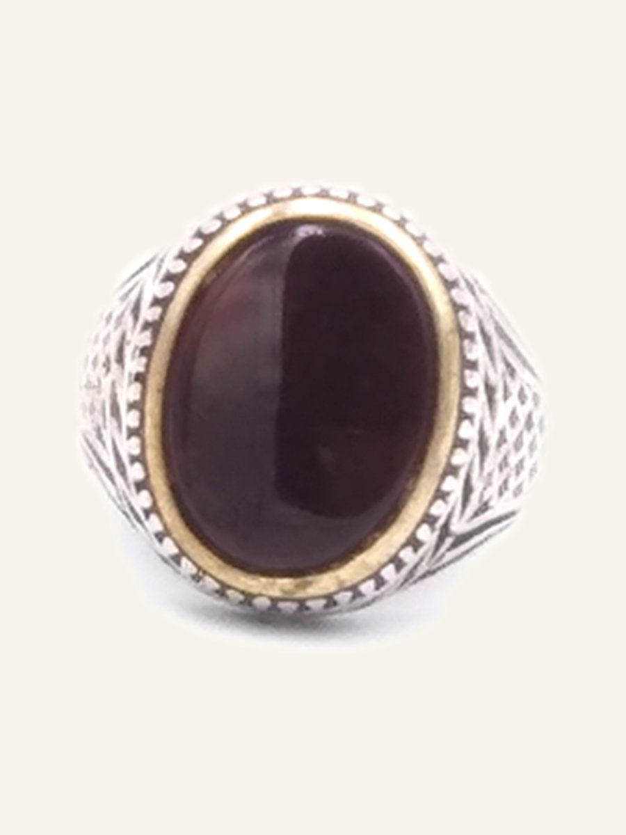 Bague homme à améthyste et cercle doré