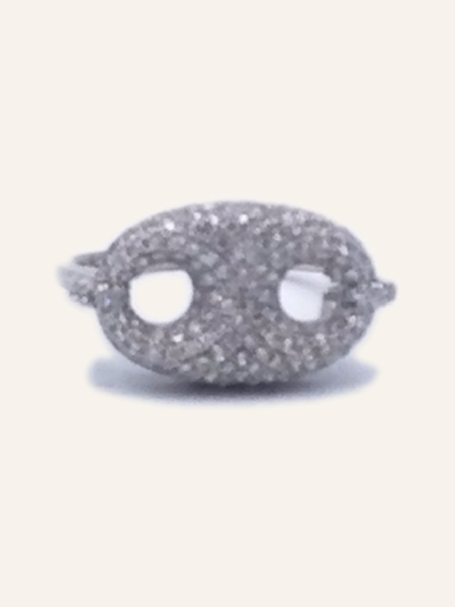 Bague masque pavée de zircons