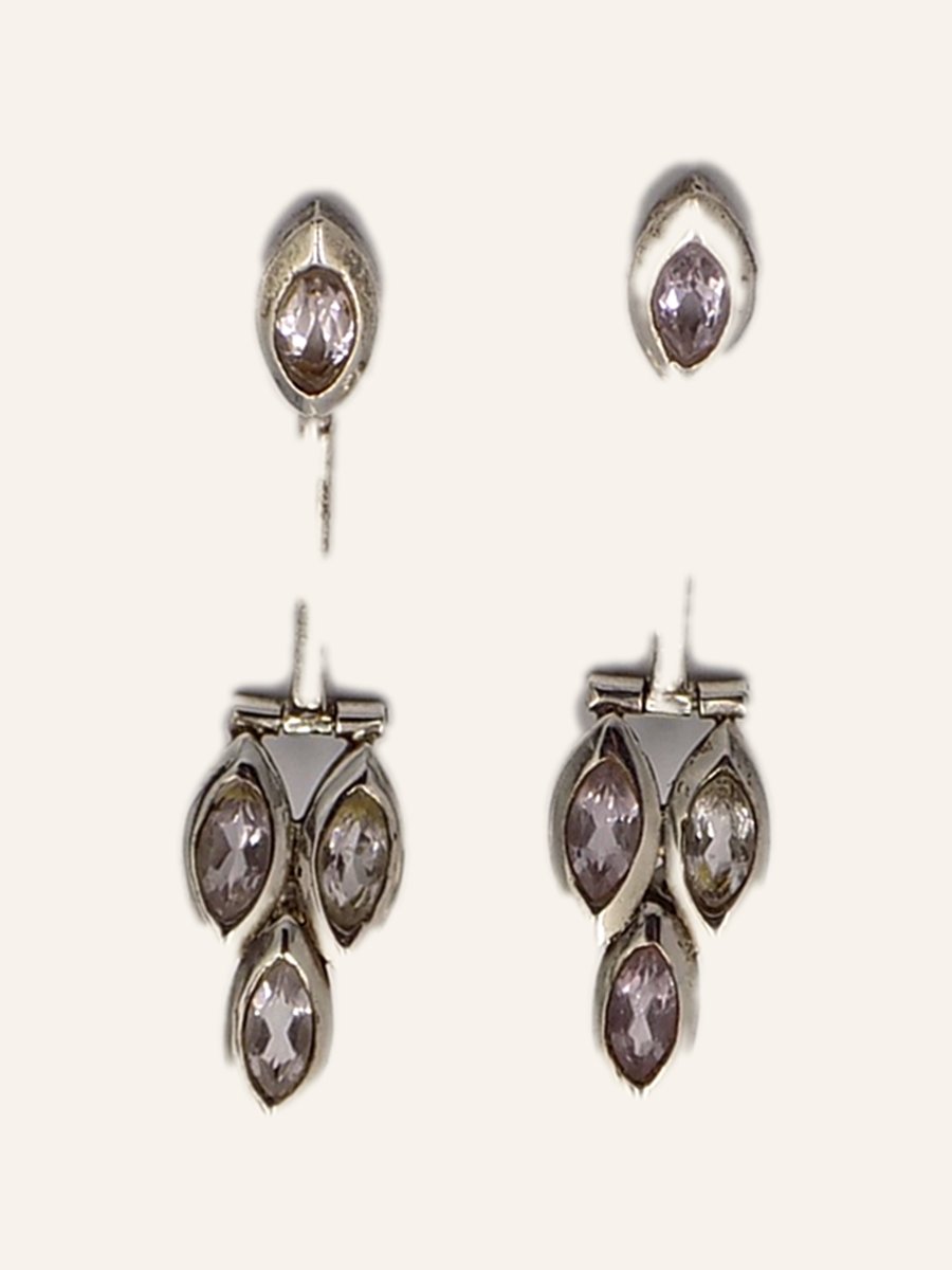 Drop earrings with amethysts