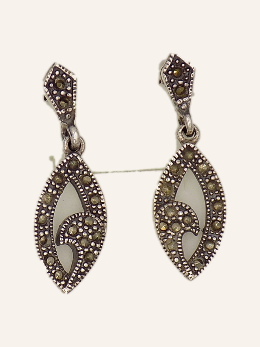 Marquise earrings with marcasites