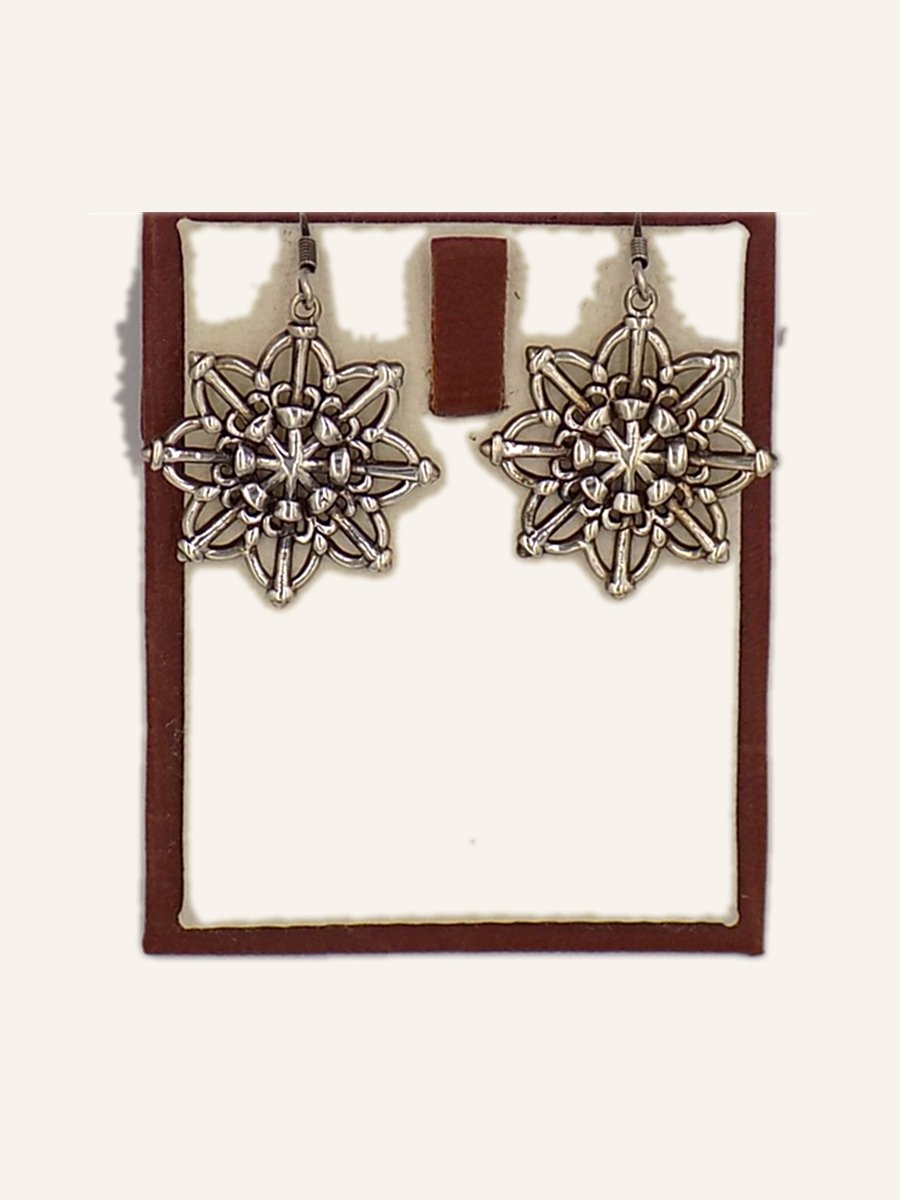 Chased rosette earrings