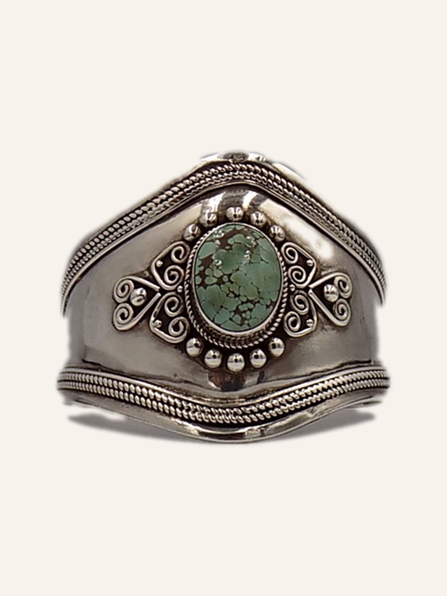 Manchette berbère à turquoise et filigrane