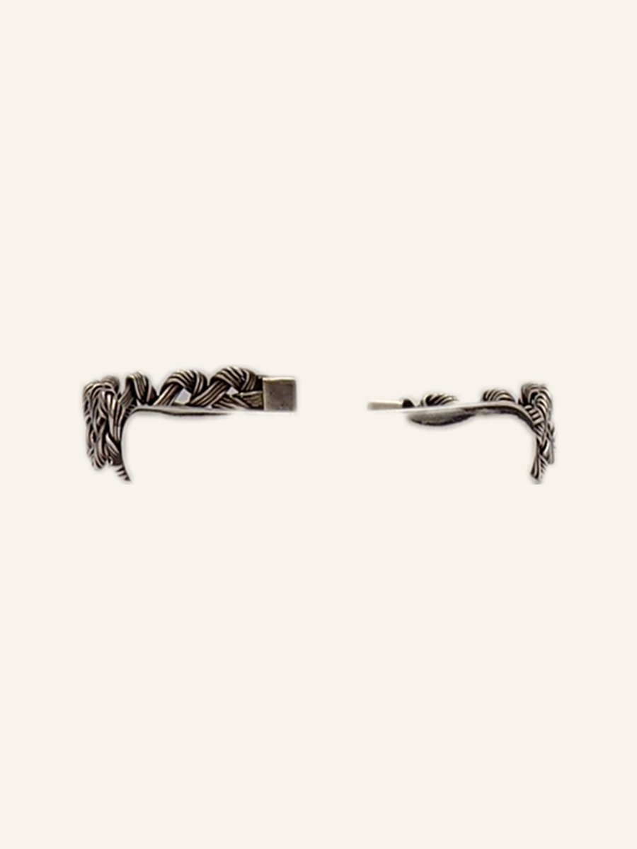 Bracelet tressé, argent massif