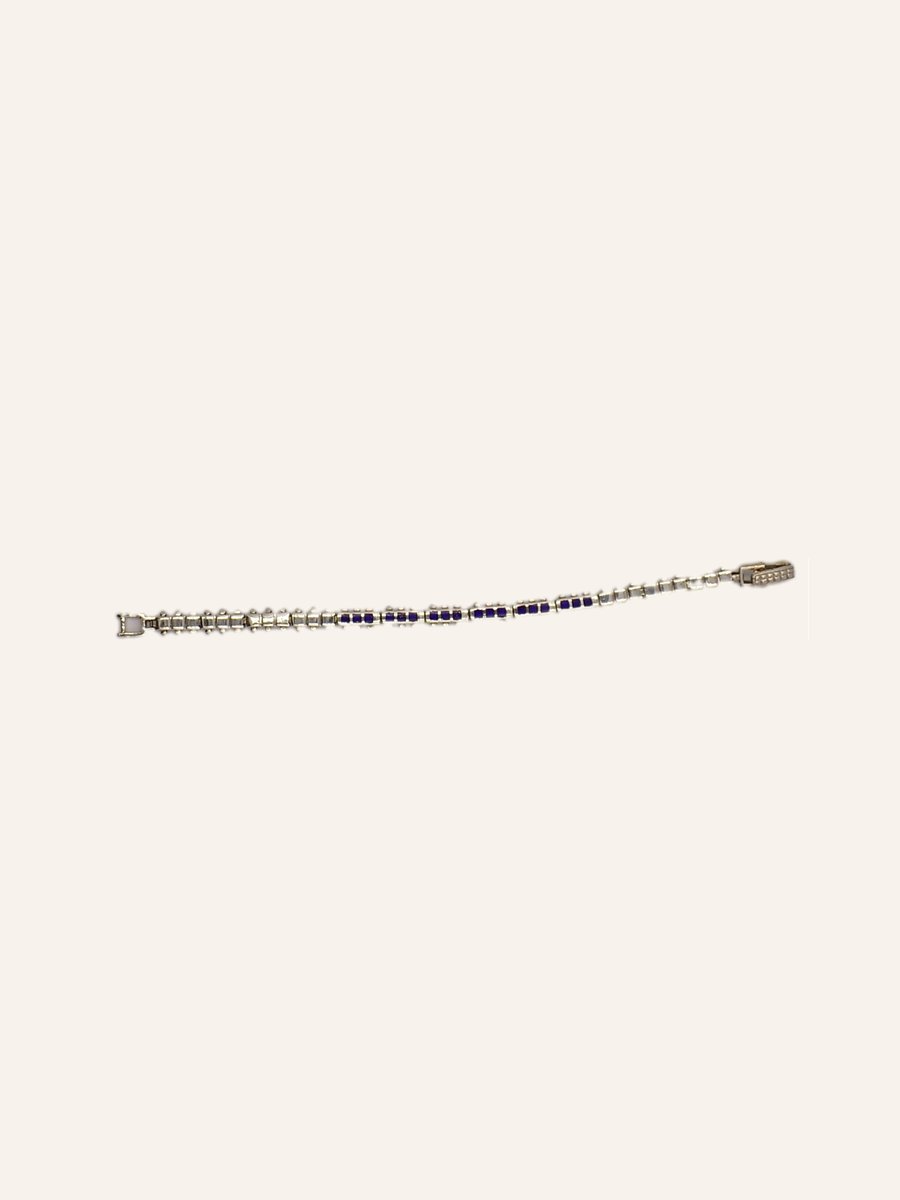 Chain bracelet with blue beads