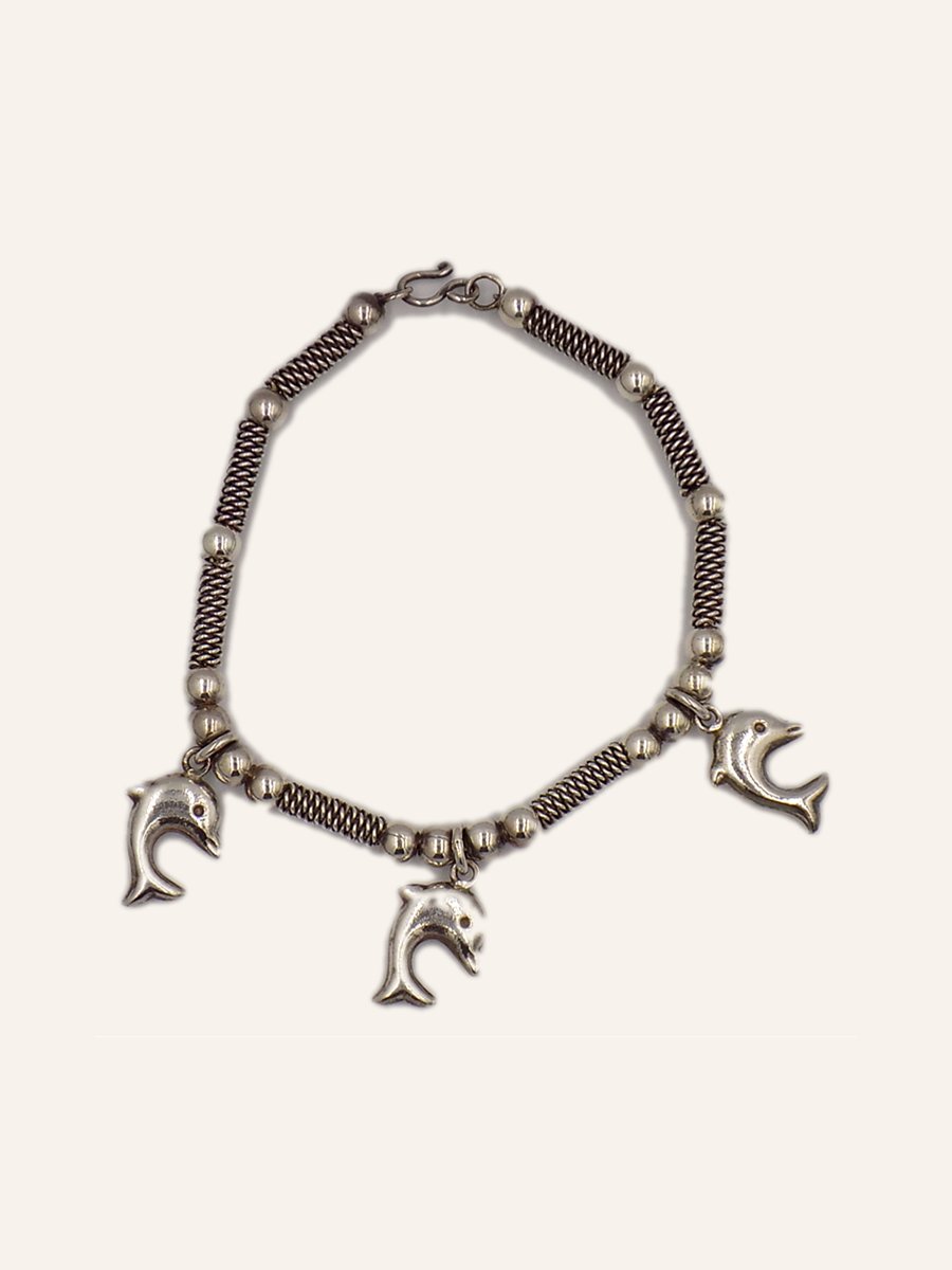 Anklet with dolphins