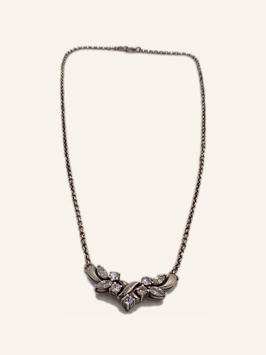 Necklace with marcasite knot