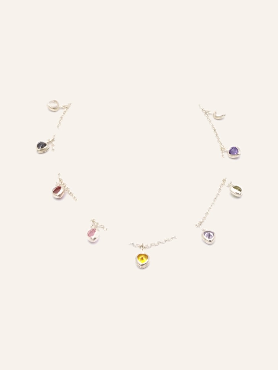 Anklet with coloured charms