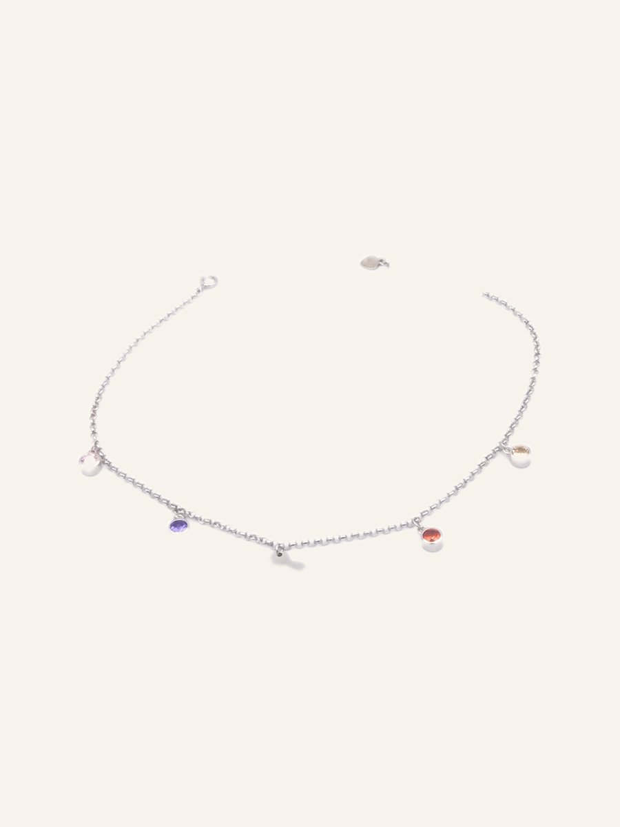 Anklet with coloured drops