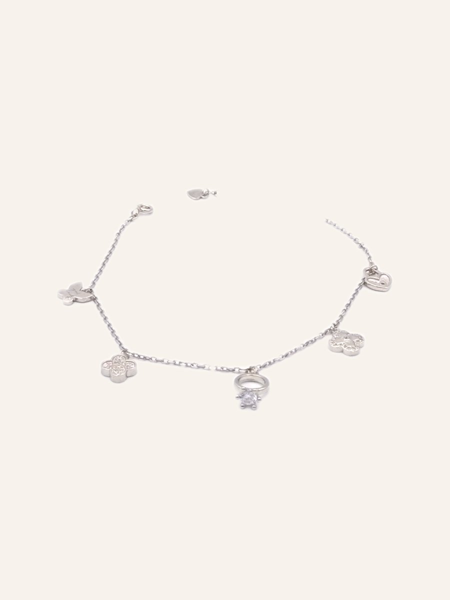 Anklet with chased charms