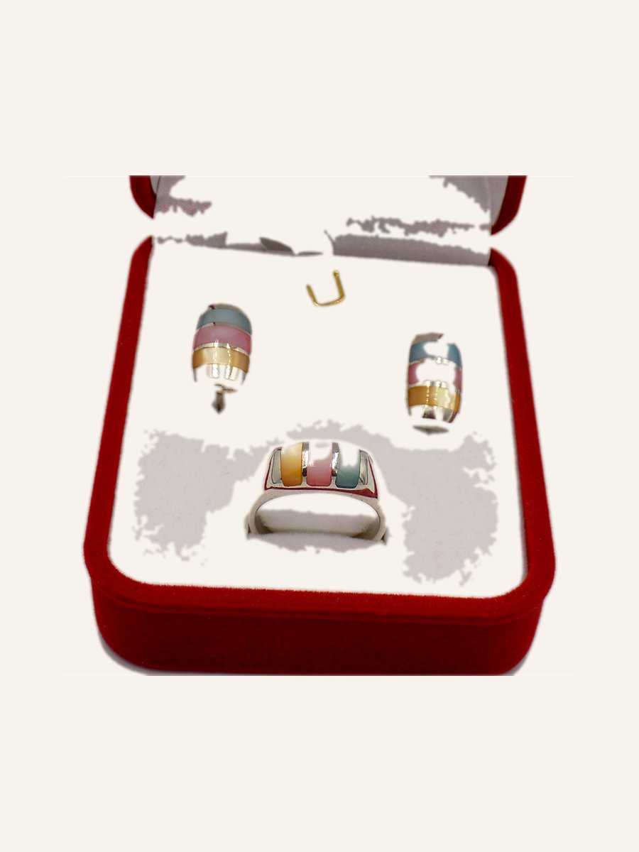Silver set in a presentation case