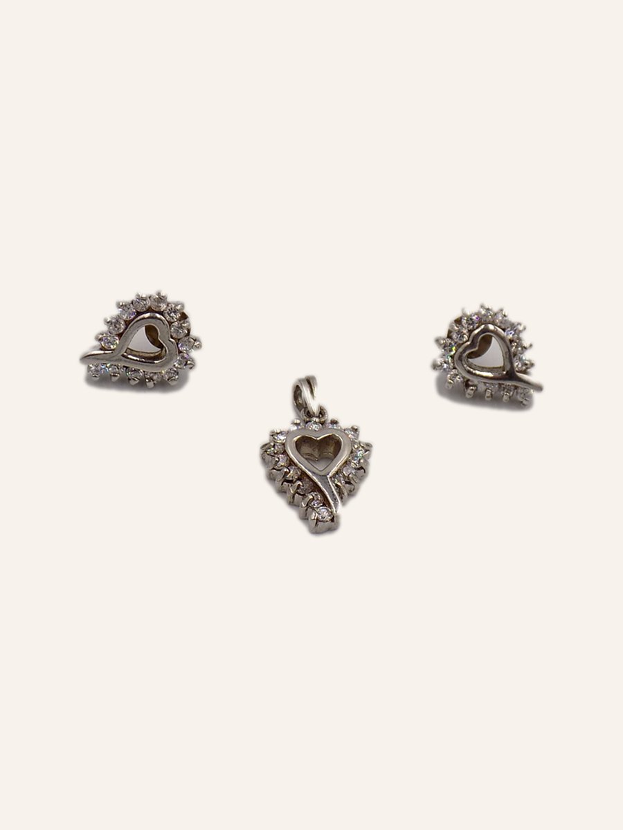 Heart set with marcasites