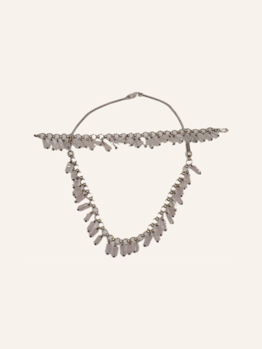 Necklace and bracelet set with fringes