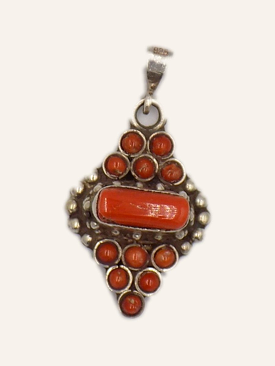 Berber pendant with coral