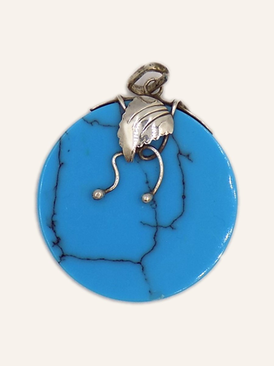 Turquoise disc pendant