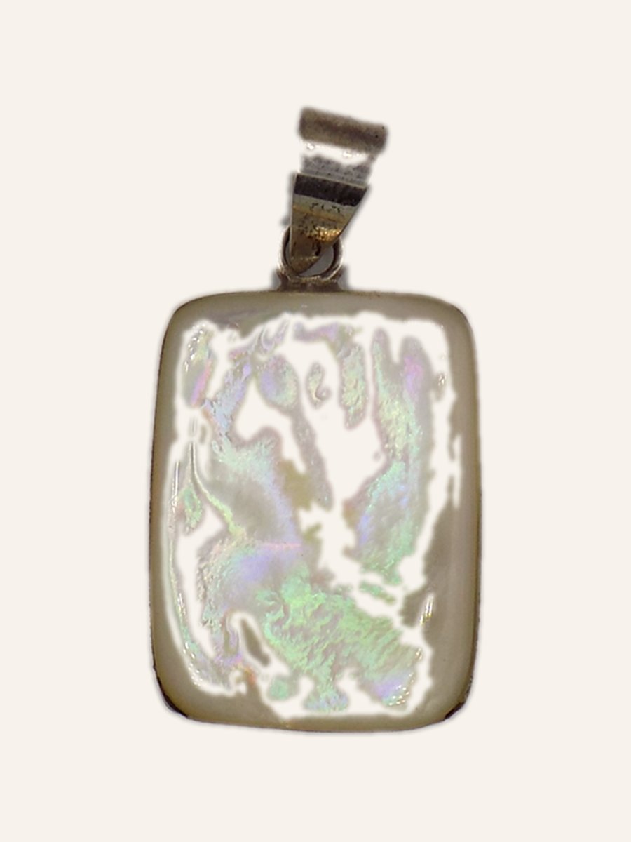 Rectangular pendant in abalone shell