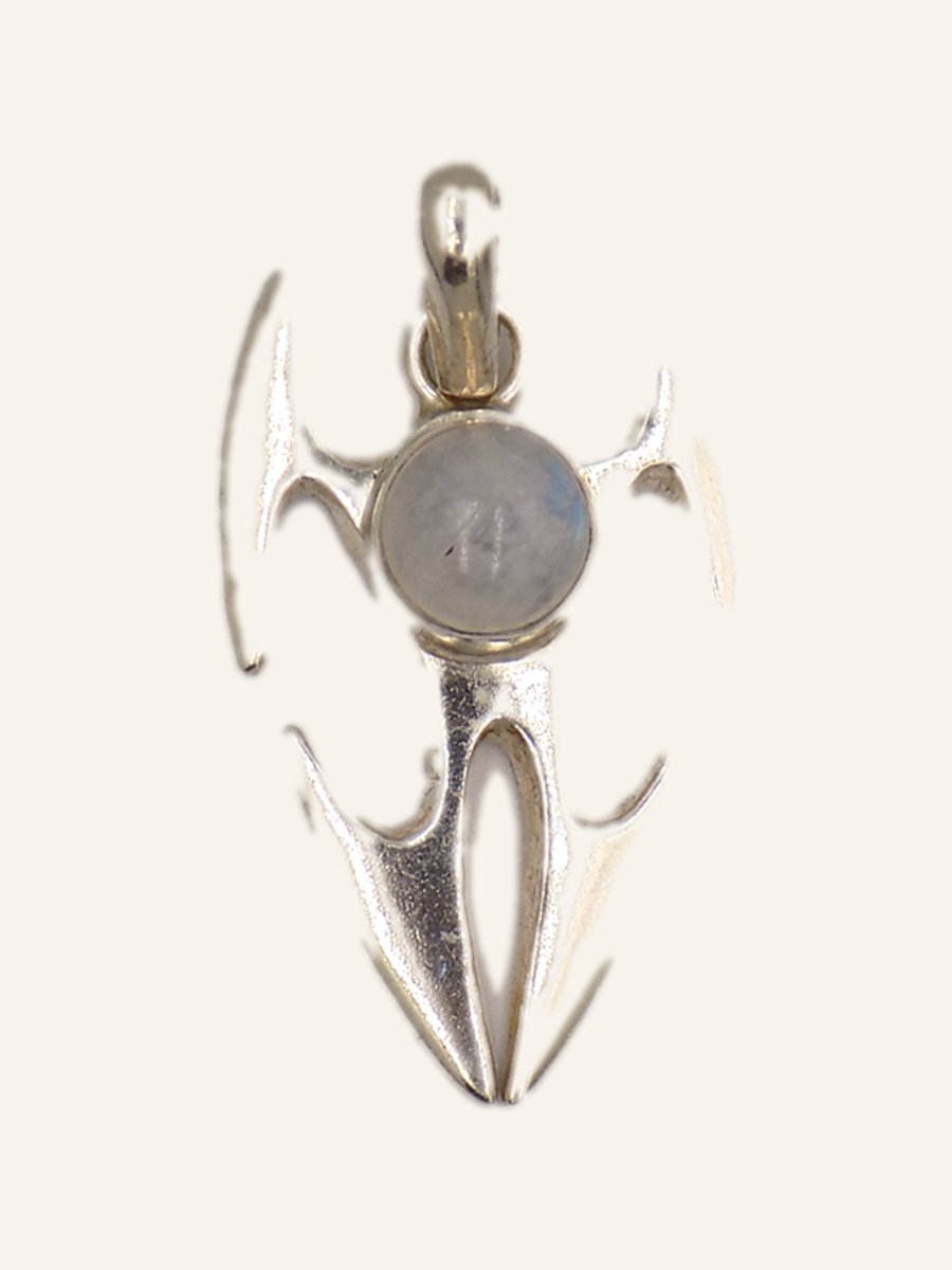 Wing pendant with moonstone