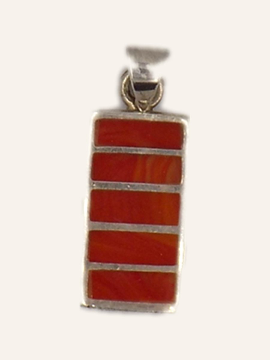 Rectangular pendant with coral