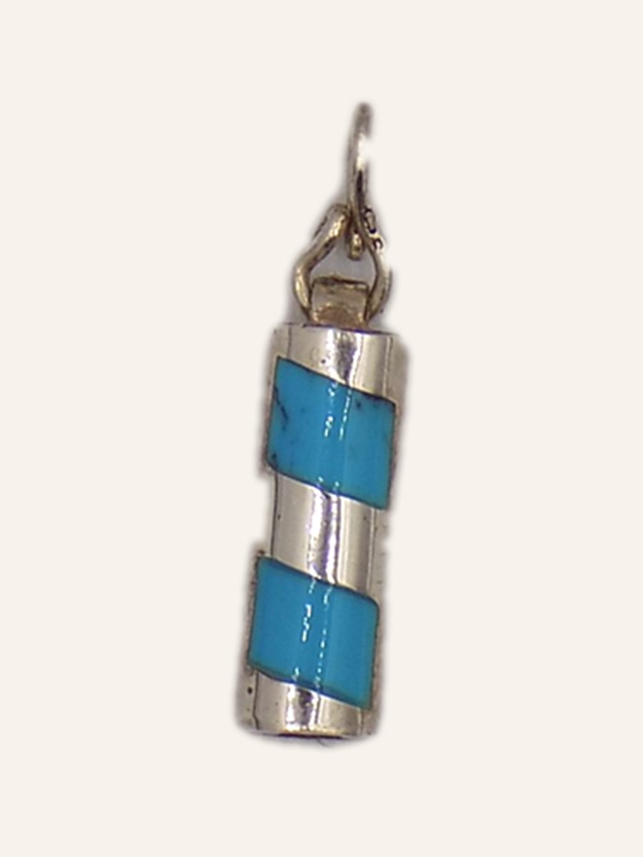 Cylinder pendant with turquoise