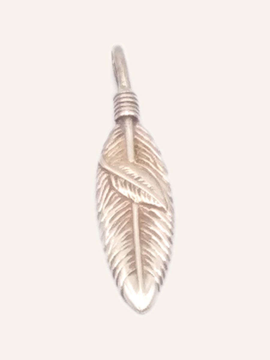 Chased feather pendant