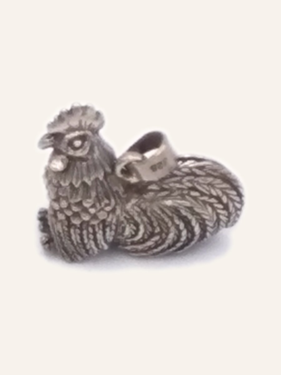 Chased cockerel pendant