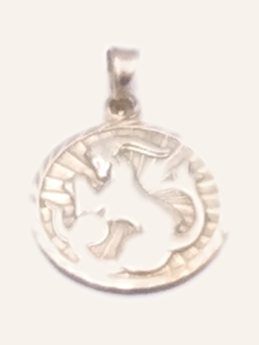 Openwork Pisces zodiac medallion