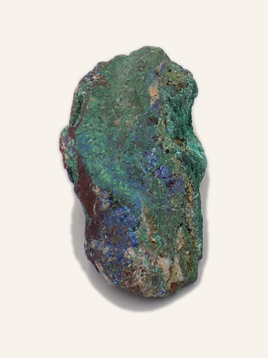 Azurite and malachite, iridescent plate