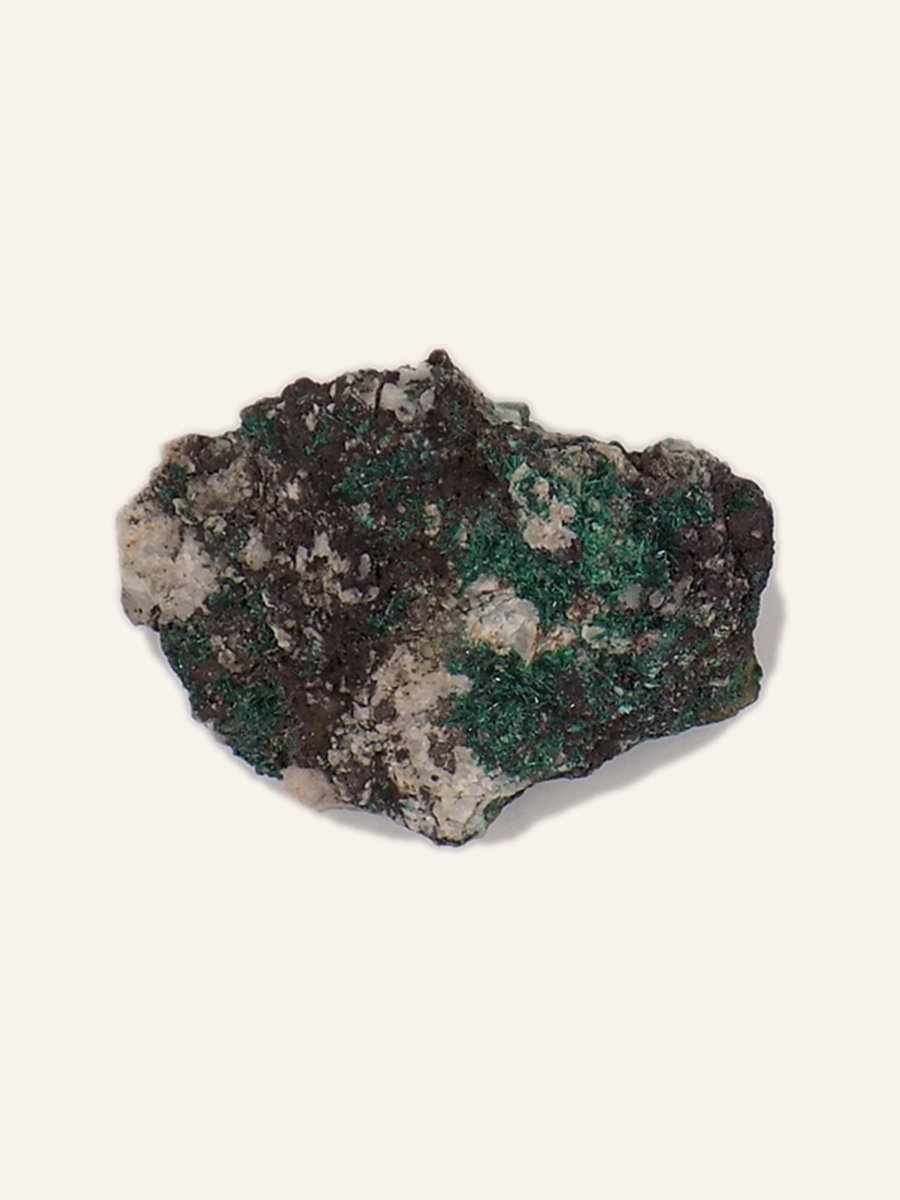 Malachite on white quartz