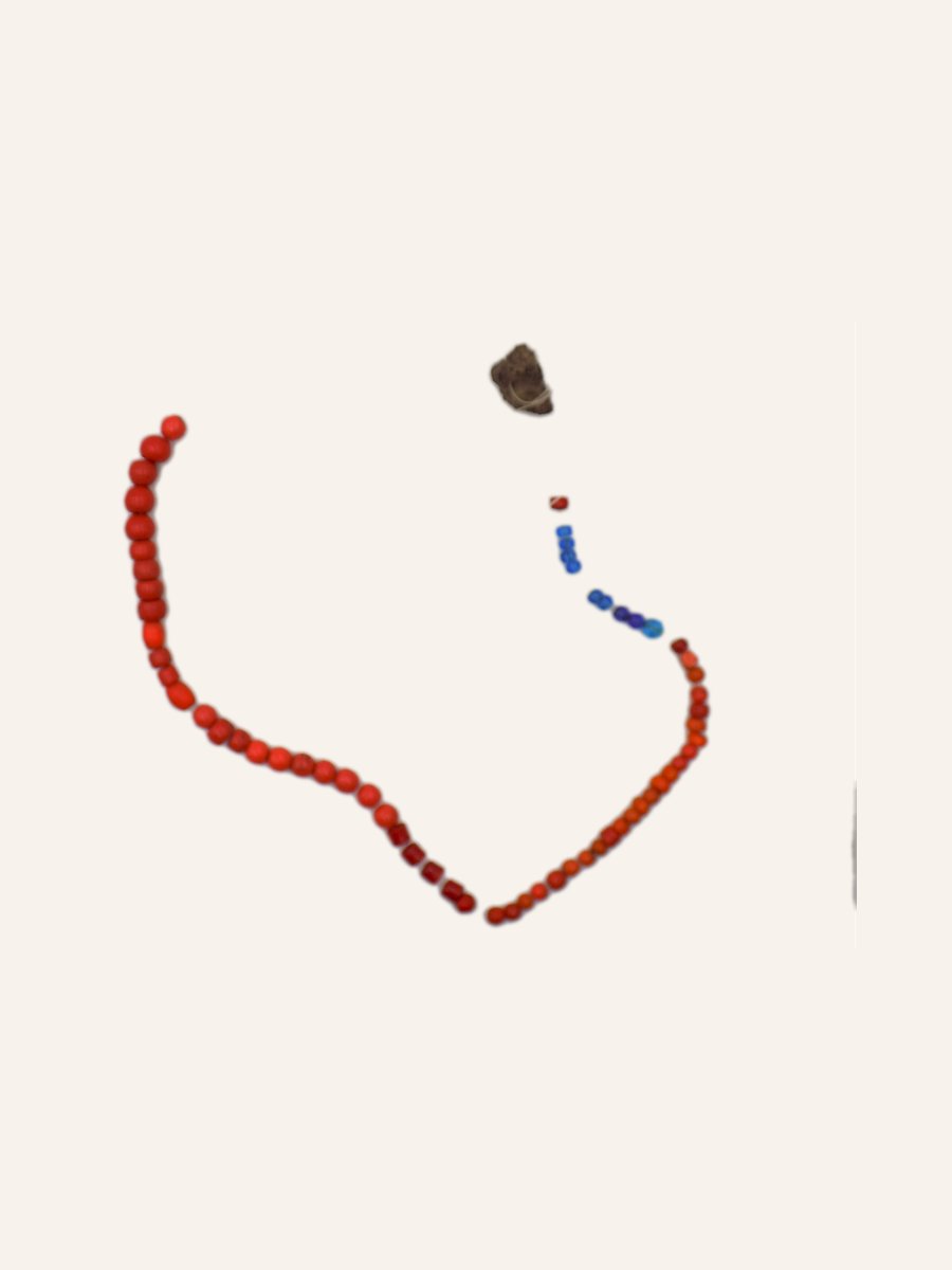 Strand of coral and blue beads