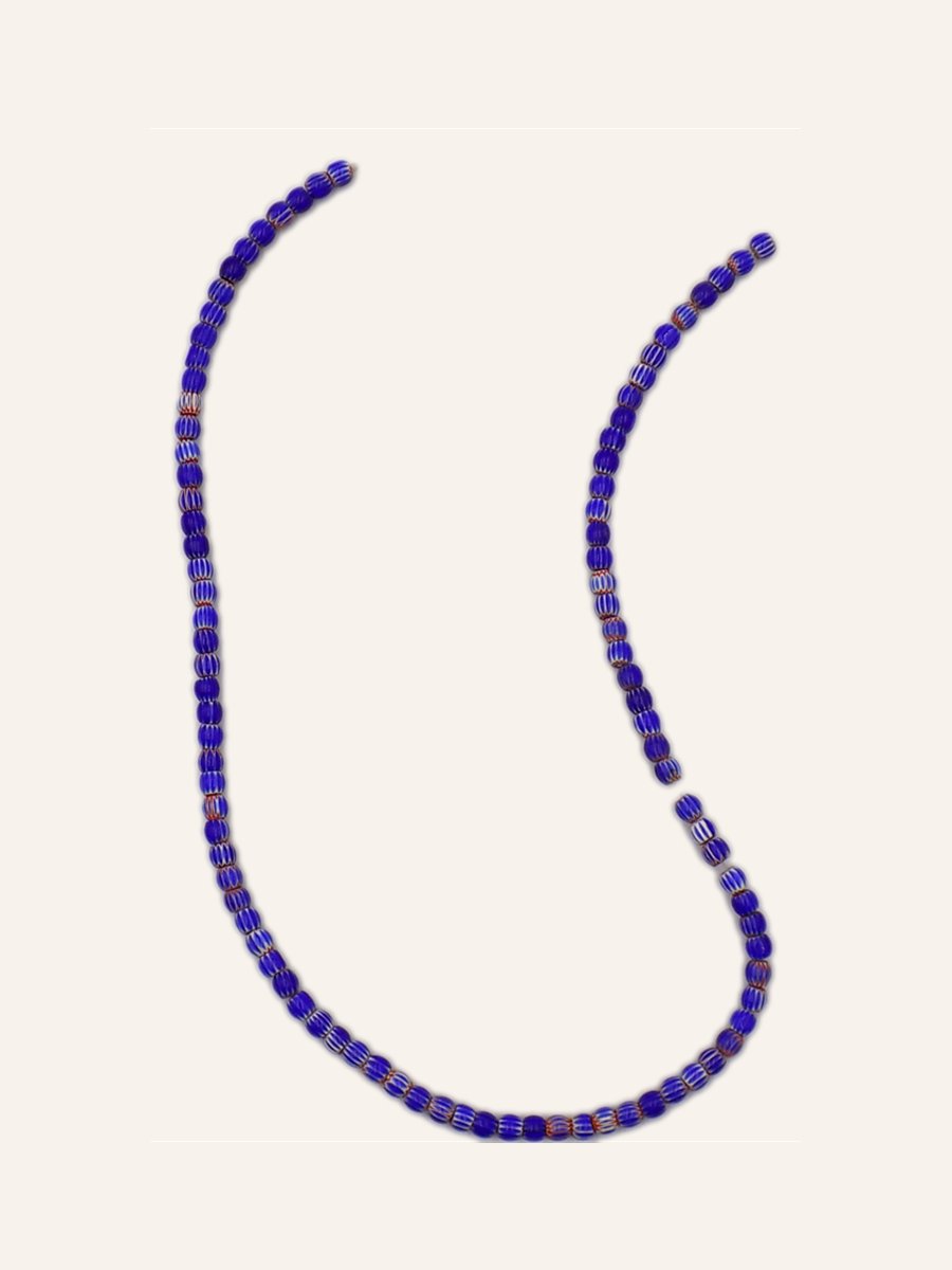 Necklace of antique blue beads