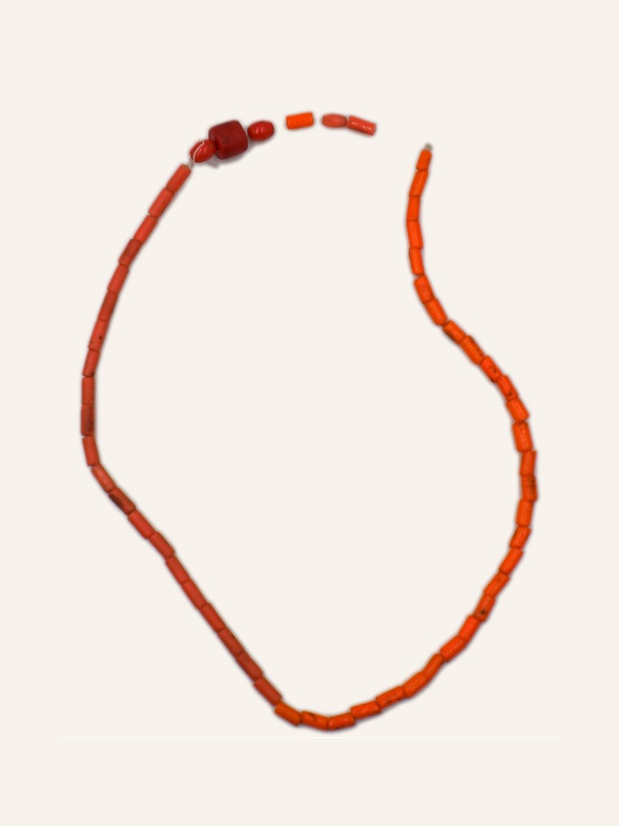 Long coral necklace